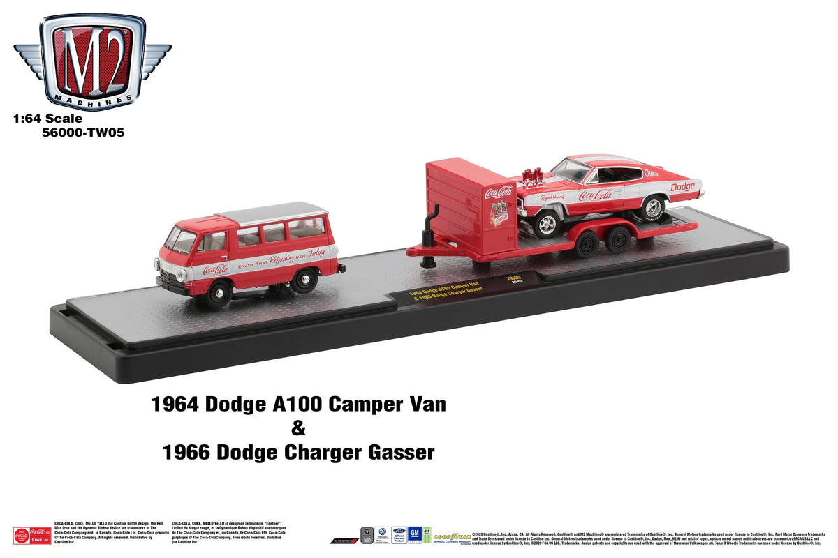 M2 Dodge A100 Camper Van 1964 And Charger Gasser 1966 Coca Cola 1 64 